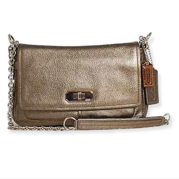 Coach Gunmetal Metallic Chelsea Bag - Picture 1 of 9
